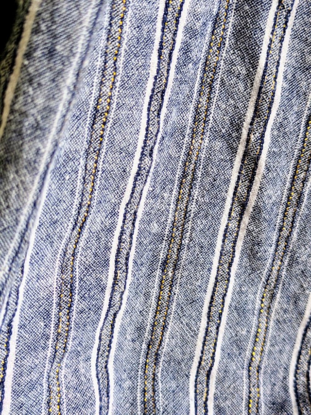 Linda Anderson XL Black Grey Gold Metal Stripe Linen Blend Coastal Grandma Pants - Picture 4 of 7